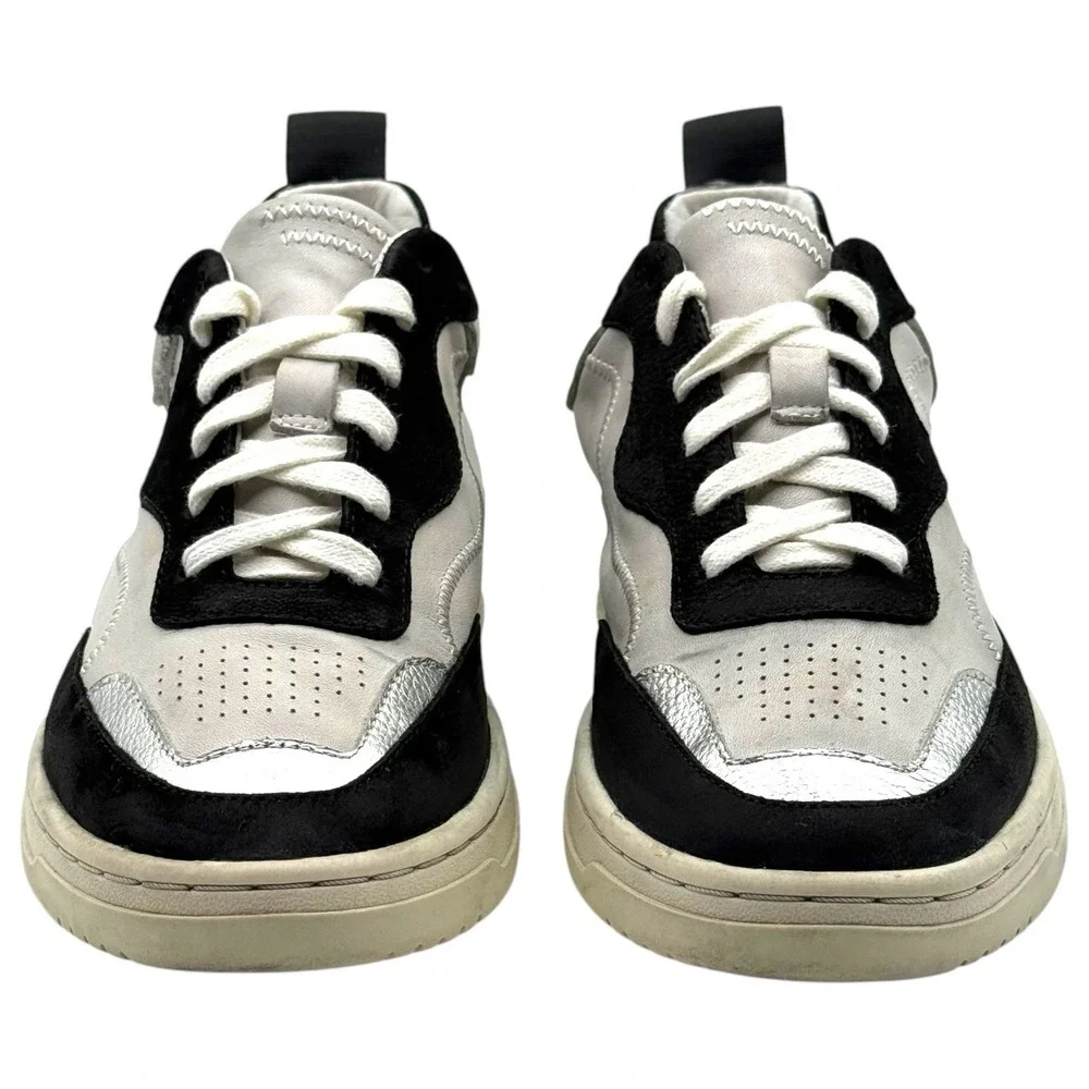 Dolce Vita Adella Women's Sneaker Size 7 White Black Leather Chunky Casual Shoes